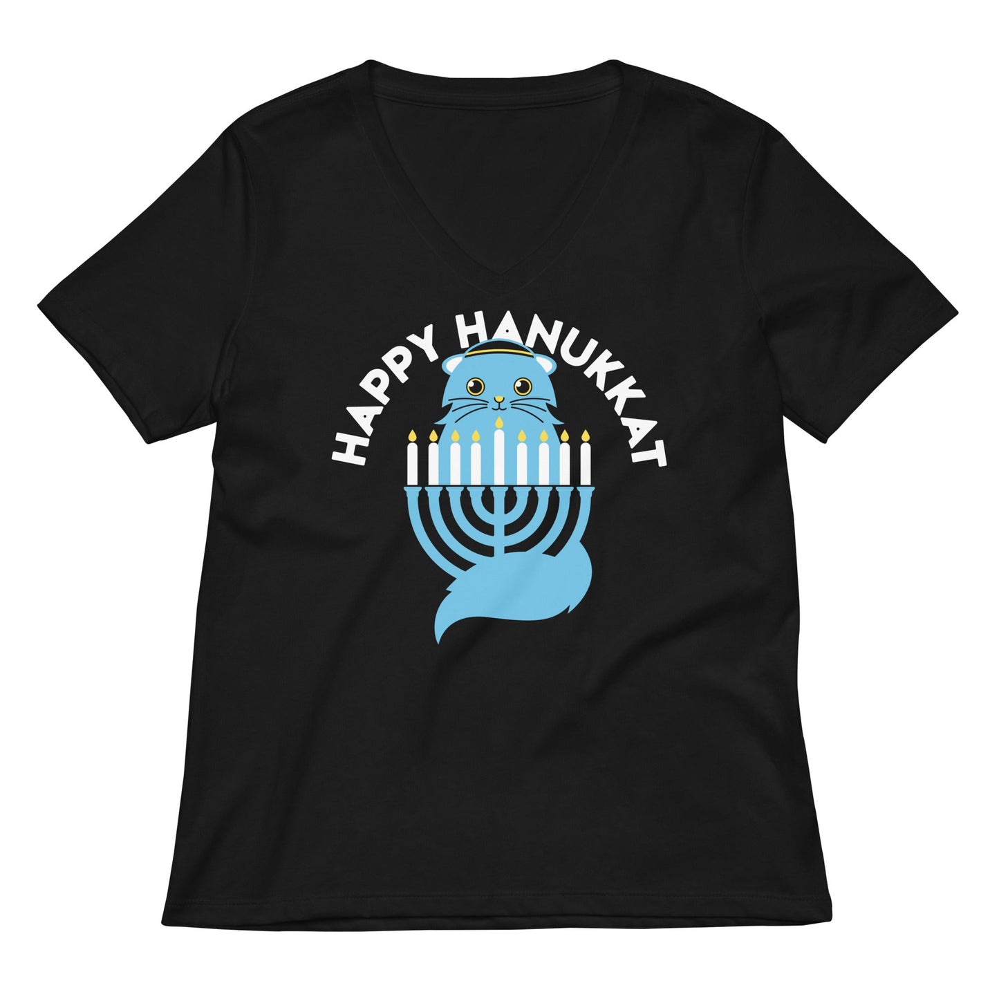 Happy Hanukkat Women's V-Neck Tee