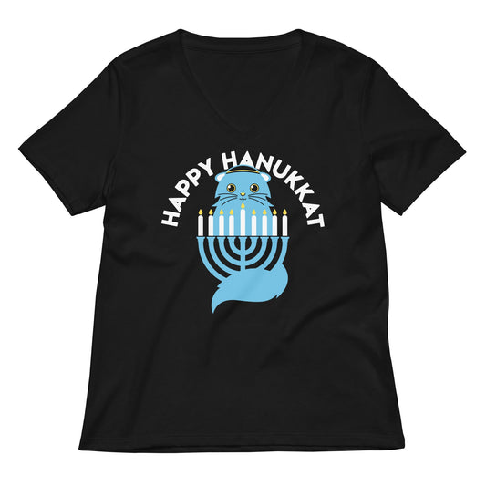 Happy Hanukkat Women's V-Neck Tee