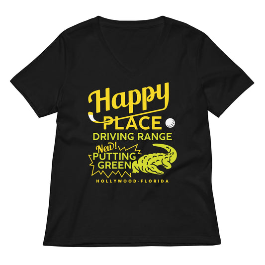 Happy Place Driving Range Women's V-Neck Tee