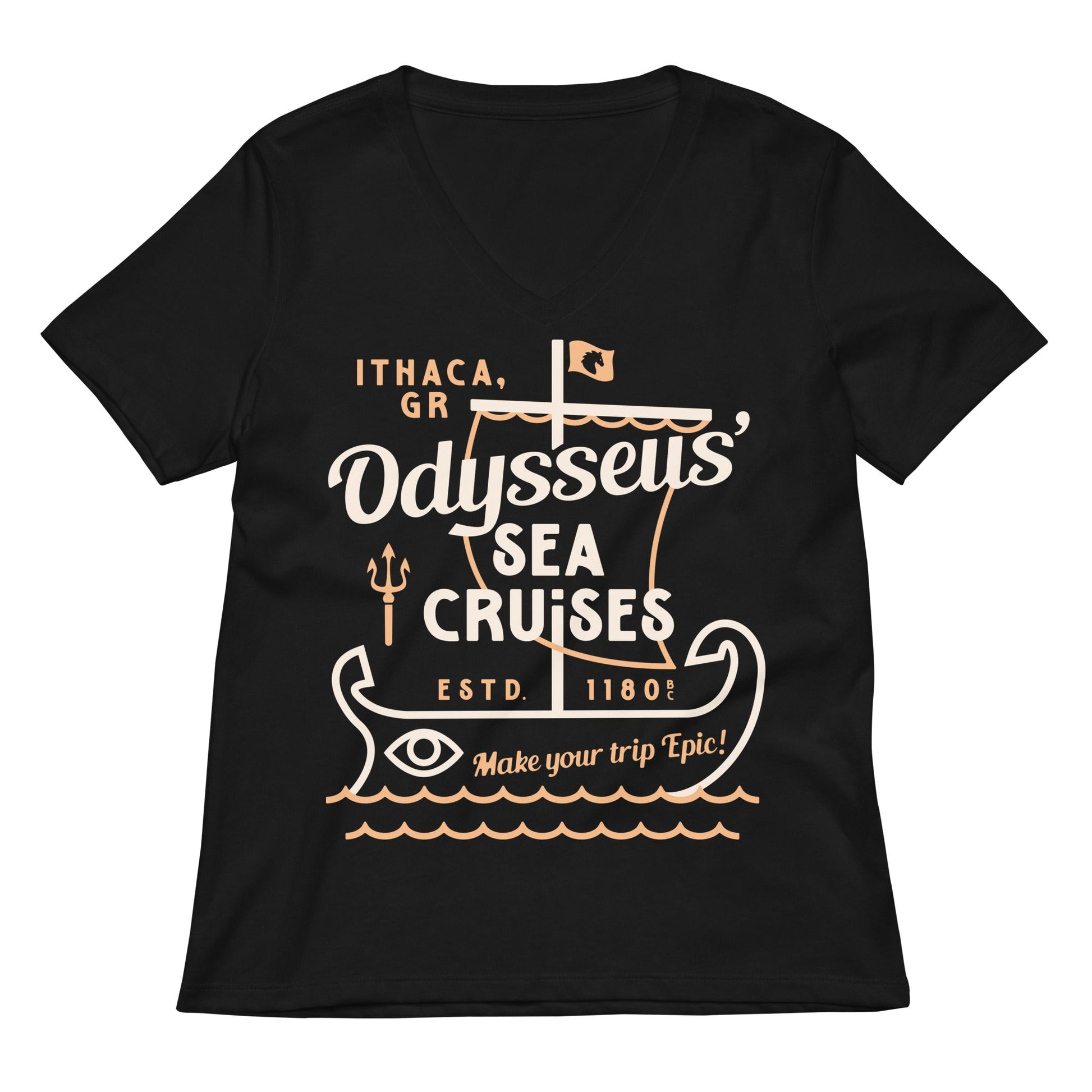 Odysseus Sea Cruises Women's V-Neck Tee
